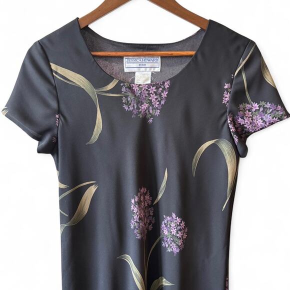 Jessica Howard Petite Black Floral Maxi Dress – Size 14P - Picture 5 of 8